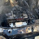 Kars’ta seyir halindeki otomobil alev aldı