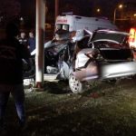 Malatya’da kontrolden çıkan araç direğe çarptı: 1 ölü