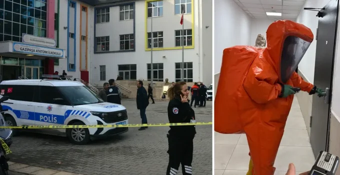 Ortaokulda gizemli koku! Özel kıyafetlerle denetlendi, kaynağı belirlenemedi