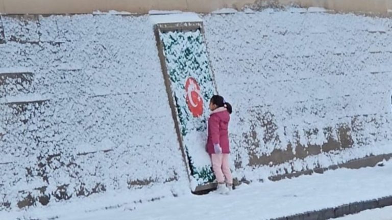 Aksaray’da 7 yaşındaki Zeynep’in duygulandıran Türk bayrağı hassasiyeti