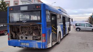 Ankara’da EGO otobüsü yolda kaldı