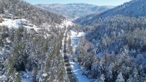 Bartın Küre Dağları Milli Parkı’ndan kar manzarası