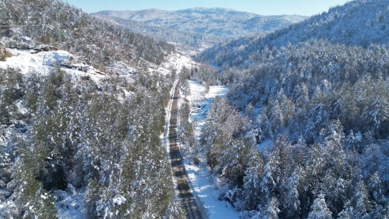 Bartın Küre Dağları Milli Parkı’ndan kar manzarası