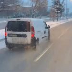 Çorum’da itfaiye aracına dakikalarca yol vermedi