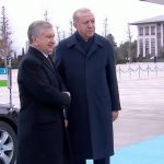 Cumhurbaşkanı Erdoğan, Özbekistan Cumhurbaşkanı’nı resmi törenle karşılıyor