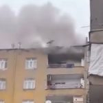 Diyarbakır’da 7 katlı apartmanda yangın