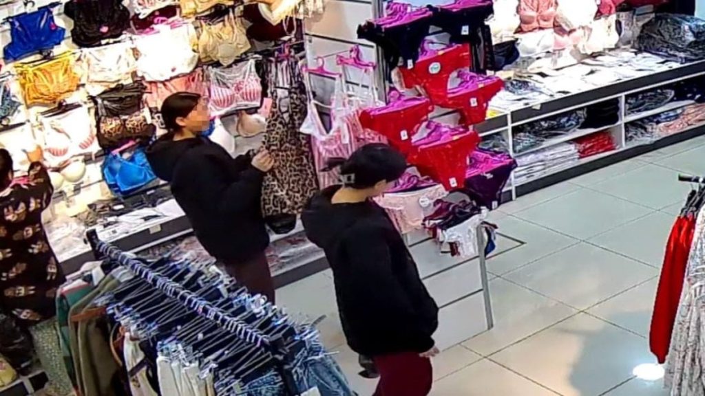 Edirne’de gülerek girdikleri dükkandan iç çamaşırı çaldılar