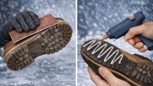 Hem pratik, hem ekonomik: Karda ayakkabı kaymasını önleyen yöntem…