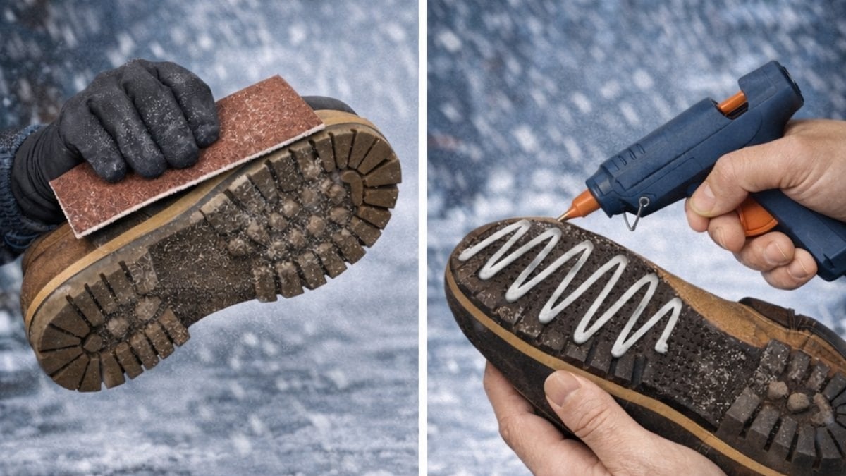 Hem pratik, hem ekonomik: Karda ayakkabı kaymasını önleyen yöntem…