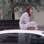 İstanbul’da sinir krizi geçiren kadın otomobil üzerinde zıpladı