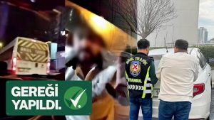 İstanbul’da trafikte camını kırdığı otomobilin sürücüsüne saldıran maganda yakalandı