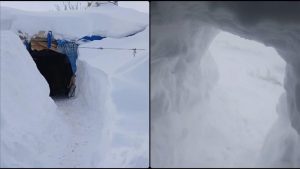 Kars’ta kar altında yaşam: Evlerine tünel kazarak ulaşıyorlar