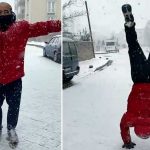 Samsun’da yağan karda 20 taklalık sevinç