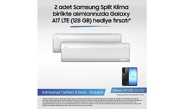 Samsung Split Klimalarda Galaxy A17 telefon fırsatı kampanyası!