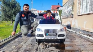 Adana’da çekici üzerinde gelen doğum günü hediyesi