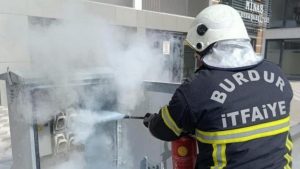 Burdur’da trafo yangını