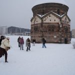 Erzurum’da Belçikalı turistlerin kar sevinci