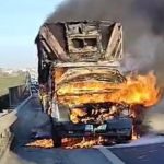 Tekirdağ’da seyir halindeki kamyonette yangın