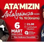 Atatürk’ün Antalya’ya gelişinin yıldönümü Kıraç konseri ile kutlanacak