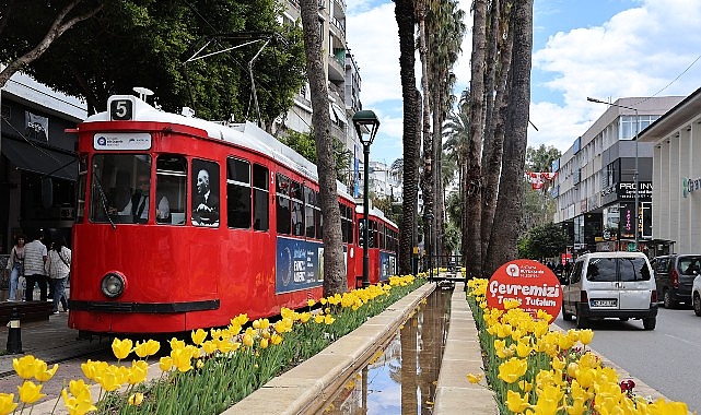Baharın müjdecisi laleler Antalya sokaklarını renklendirdi