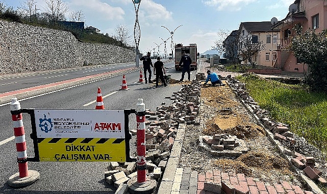 Başiskele’de tretuvar yenileme çalışmaları tamam
