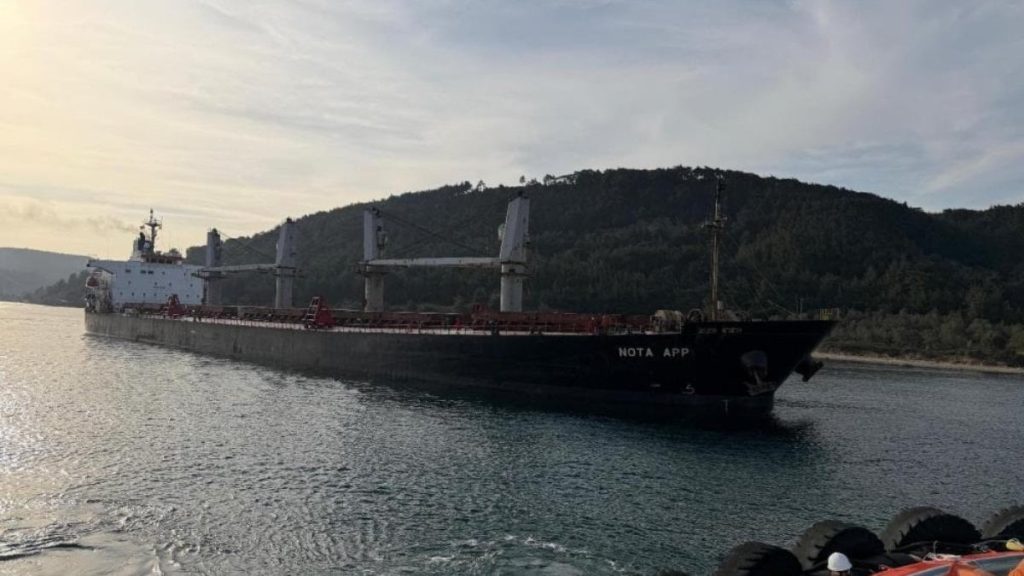 Çanakkale Boğazı’nda makine arızası yaşayan gemi karaya oturdu