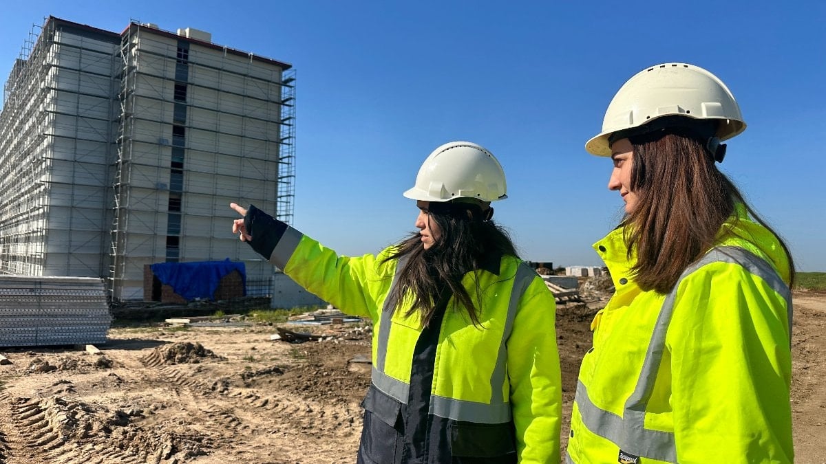 Edirne’de şantiyenin kadın çalışanları