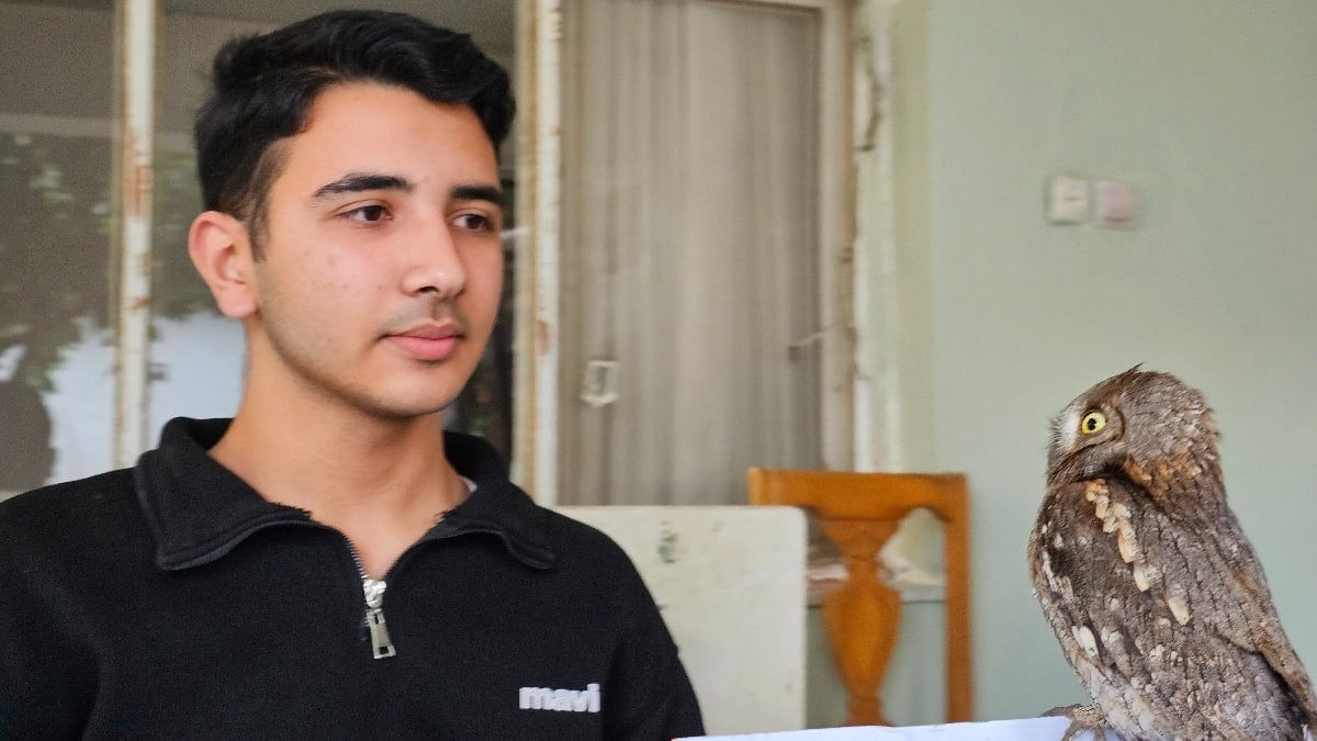 Hatay’da yaralı bulduğu İshak kuşunu kurtardı