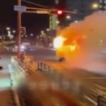 Japonya’da alev alan kamyoneti itfaiye istasyonuna kadar sürdü