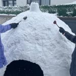 Kars’ta kar yağışının tadını yine çocuklar çıkardı