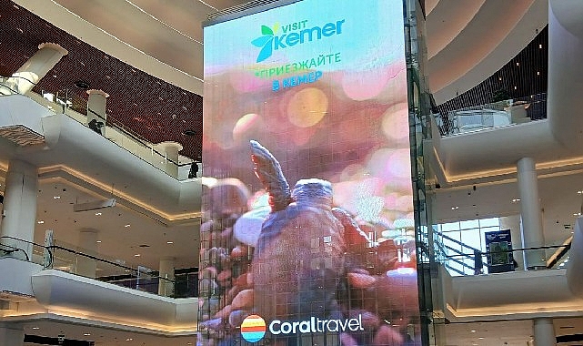 Moskova’da dev ekranlarda Kemer tanıtımı