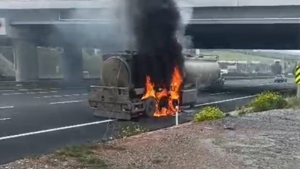 Osmaniye’de mazot yüklü tankerde yangın