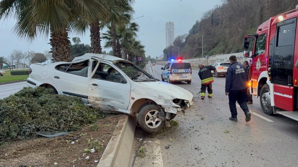 Samsun’da alkollü sürücü ceza sonrası direksiyon başına geçti, kaza yaptı