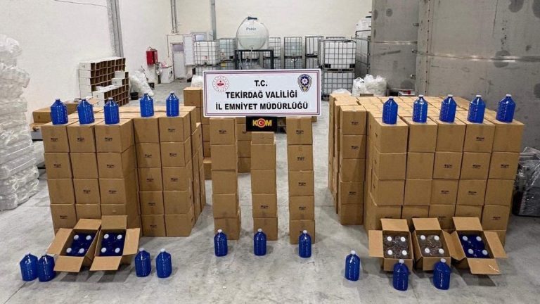 Tekirdağ’da 18 tona yakın etil alkol ele geçirildi