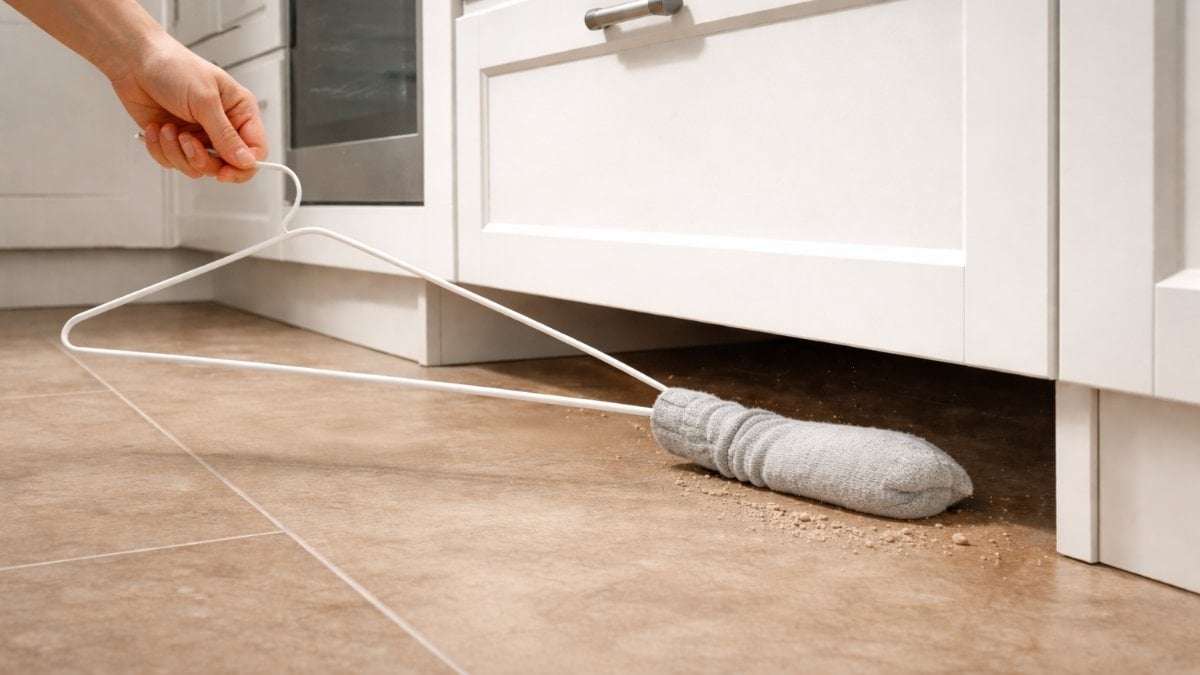 Temizlikte yeni taktik: Askıya çorap geçirin