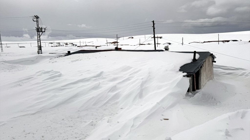 Ardahan’da yayla evleri kara gömüldü