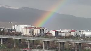 Bingöl’de yağmur sonrası gökkuşağı görsel şöleni